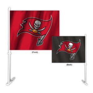 🏈🆕 TAMPA BAY BUCCANEERS DOUBLE SIDED CAR FLAG - HOME-AWAY DESIGN - NFL -…